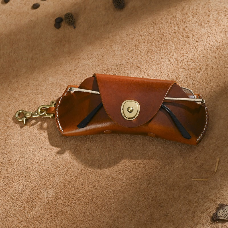 Retro Tanned Leather Glasses Case