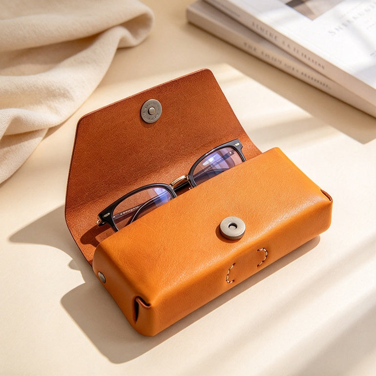 Retro Handmade Leather Glasses Case