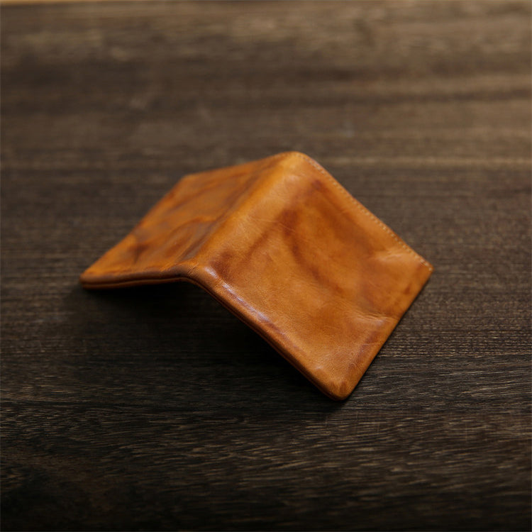 Retro Handmade Leather Short Wallet