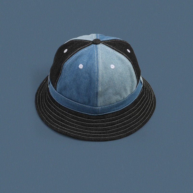 Retro Denim Patchwork Hats Casual Caps