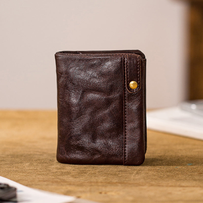 Retro Handmade Leather Card Holders Short Wallet