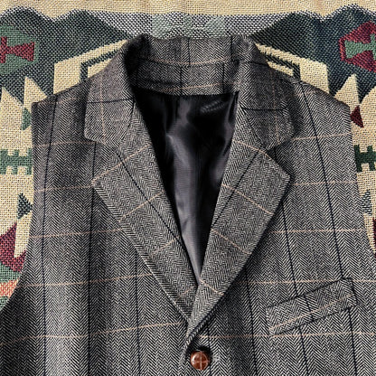 Retro Large Size Wool Herringbone Waistcoats