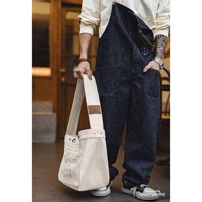 Retro Motorcycle Messenger Newsboy Bag Canvas Crossbody Bag