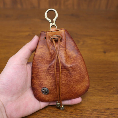 Retro Handmade Leather Coin Bag Storage Bag