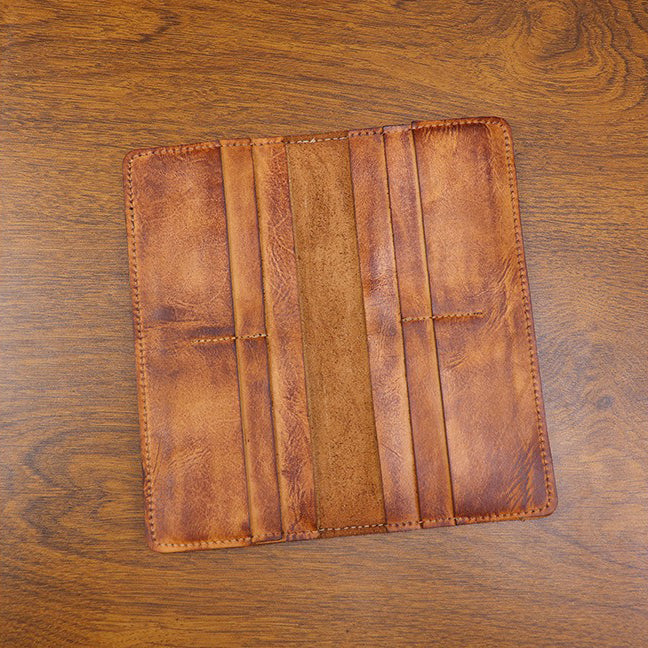 Retro Handmade Leather Multi-card Slots Long Wallet