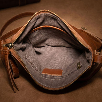 Retro Handmade Tanned Leather Shoulder Bag