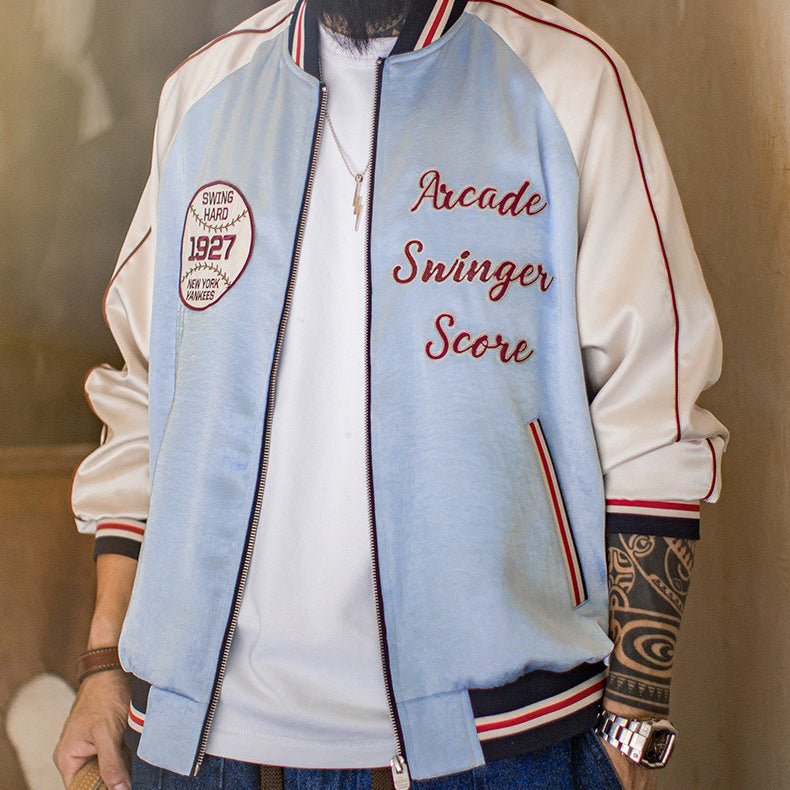 Retro Embroidered Yokosuka Baseball Jacket