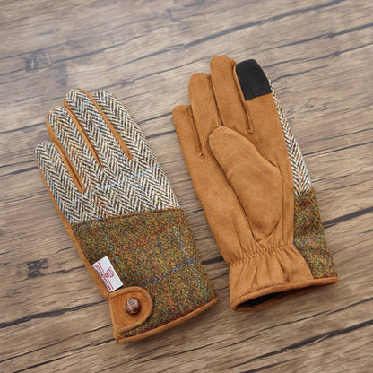 Retro Wool Touchscreen Tweed Plaid Gloves