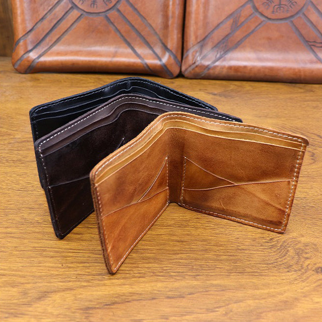 Retro Handmade Leather Short Wallet