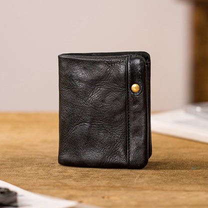 Retro Handmade Leather Card Holders Short Wallet
