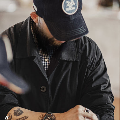 Retro Balmacaan Big Pocket Long Coat