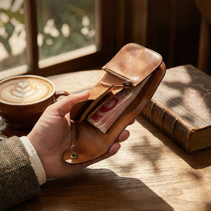 Retro Handmade Leather Card Coin Wallets