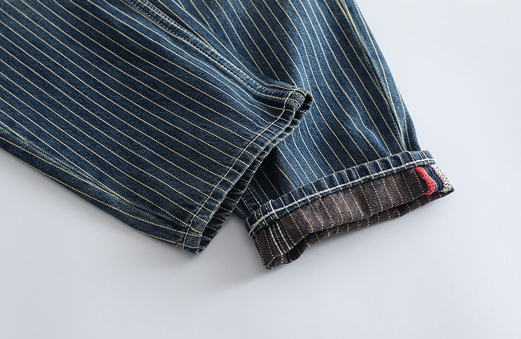 Vintage Slim Fit Denim Striped Casual Jeans Pants