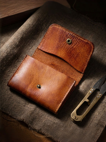 Vintage Leather Handmade Card Wallet