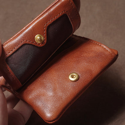 Retro Handmade Leather Card Holders Short Wallet