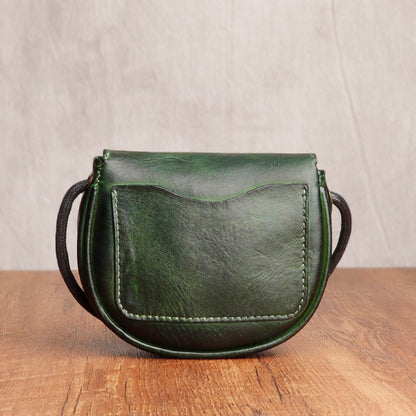 Retro Handmade Leather Card Wallets Mini Crossbody Bags