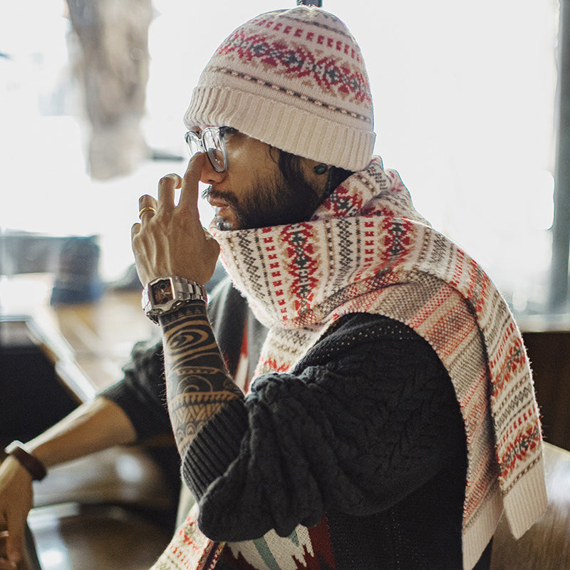 Retro Warm Soft Knitted Hat and Scarf