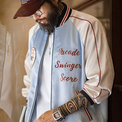 Retro Embroidered Yokosuka Baseball Jacket