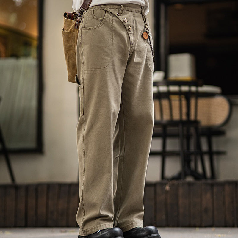 Retro Straight Overalls Loose Casual Pants