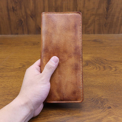 Retro Handmade Leather Multi-card Slots Long Wallet