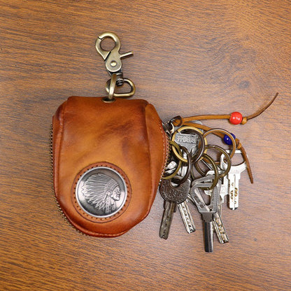 Top-grain Leather Vintage Key Pouches Wallet