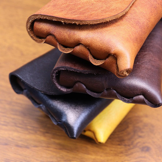 Retro Handmade Leather Pencil Case Glasses Case