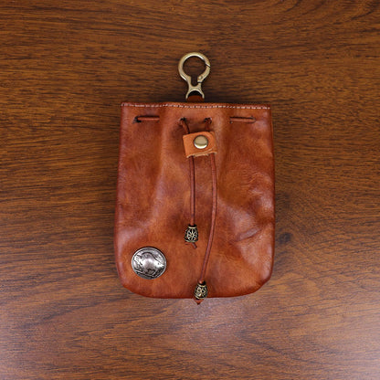 Retro Handmade Leather Coin Bag Storage Bag