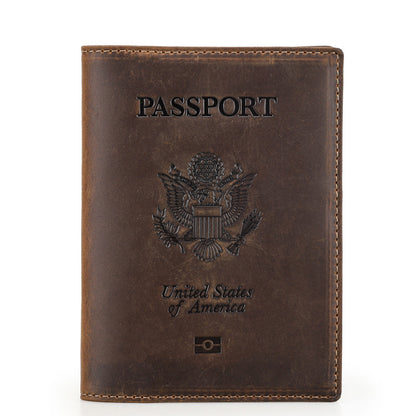 Retro Leather RFID Passport Bag Wallet