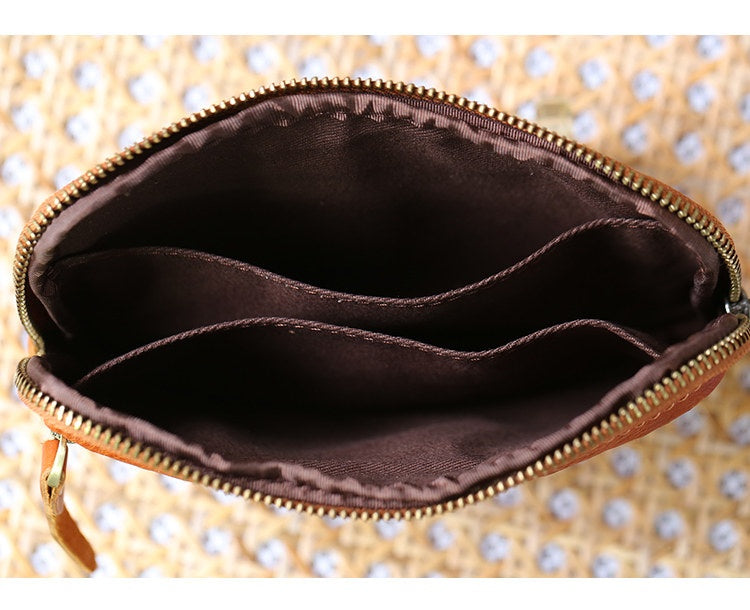 Retro Leather Distressed Top-Grain Cowhide Clutch Bag