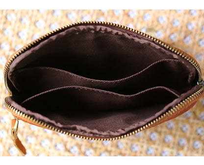 Retro Leather Distressed Top-Grain Cowhide Clutch Bag