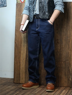 Retro Striped Denim Workwear Pants