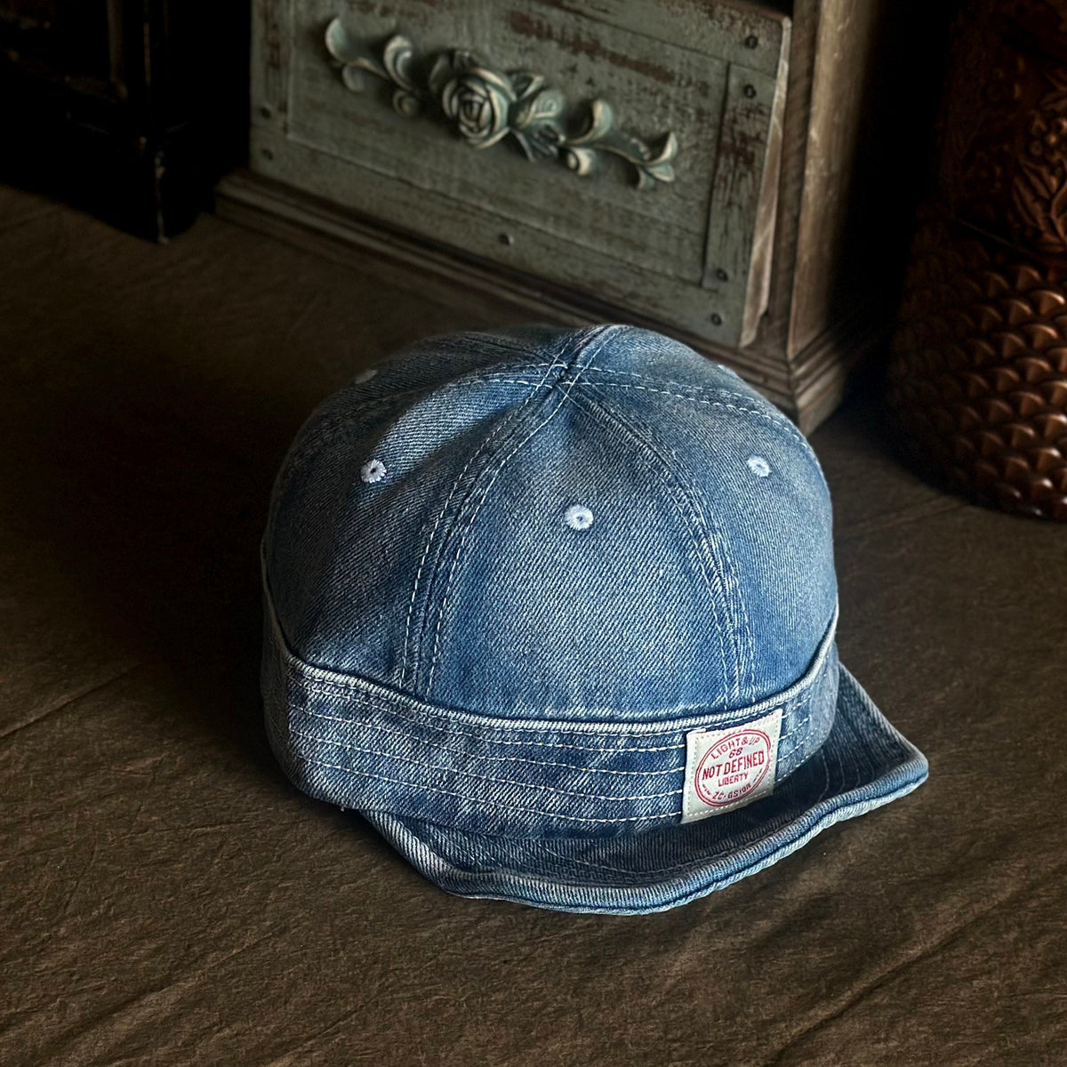 Retro Denim Flip Hat Beret Casual Cap Adjustable Hat