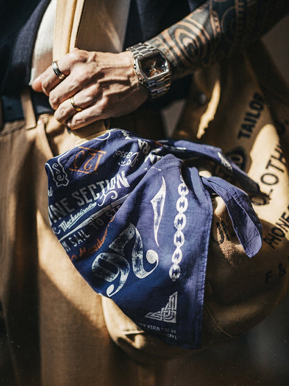 Retro Printed Square Scarf Accessories Cotton Handkerchief
