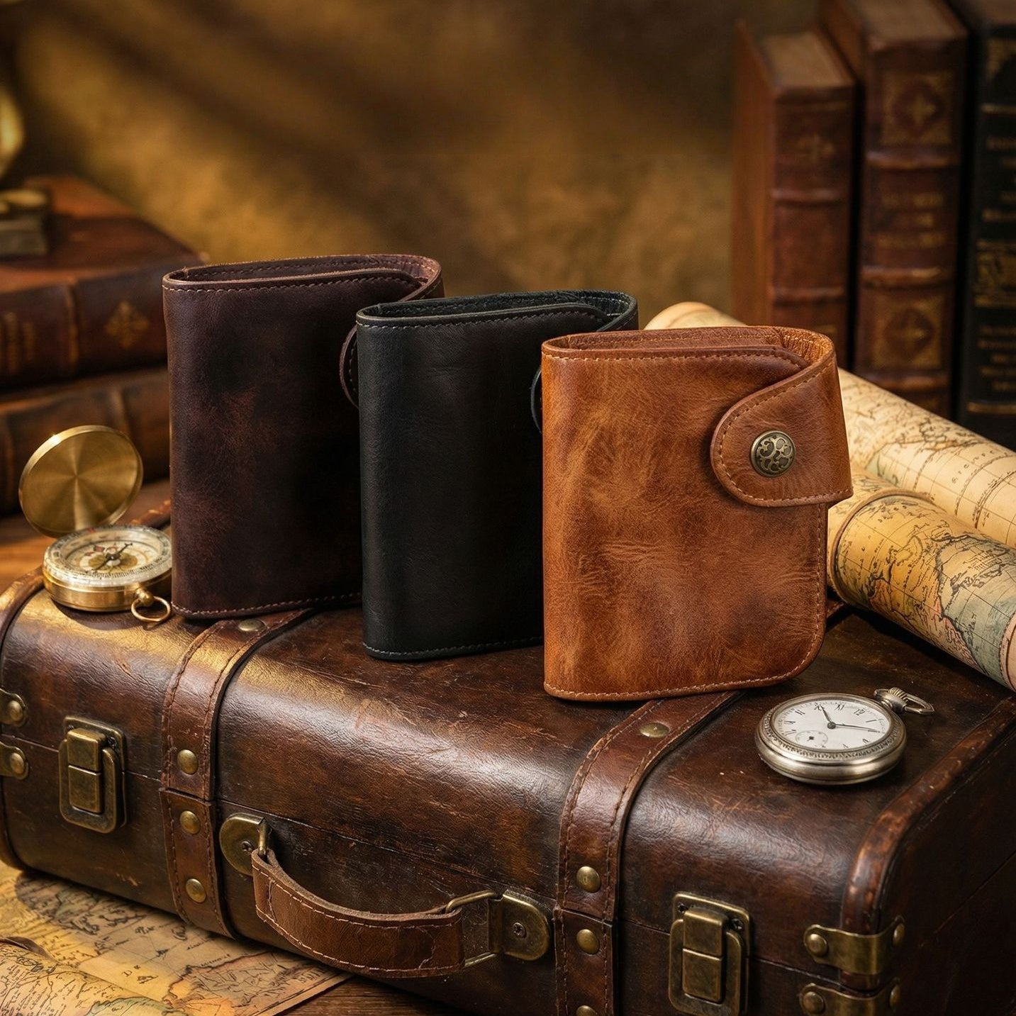 Retro Handmade Leather Card Coin Wallets