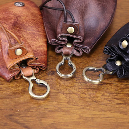 Retro Handmade Leather Coin Bag Storage Bag