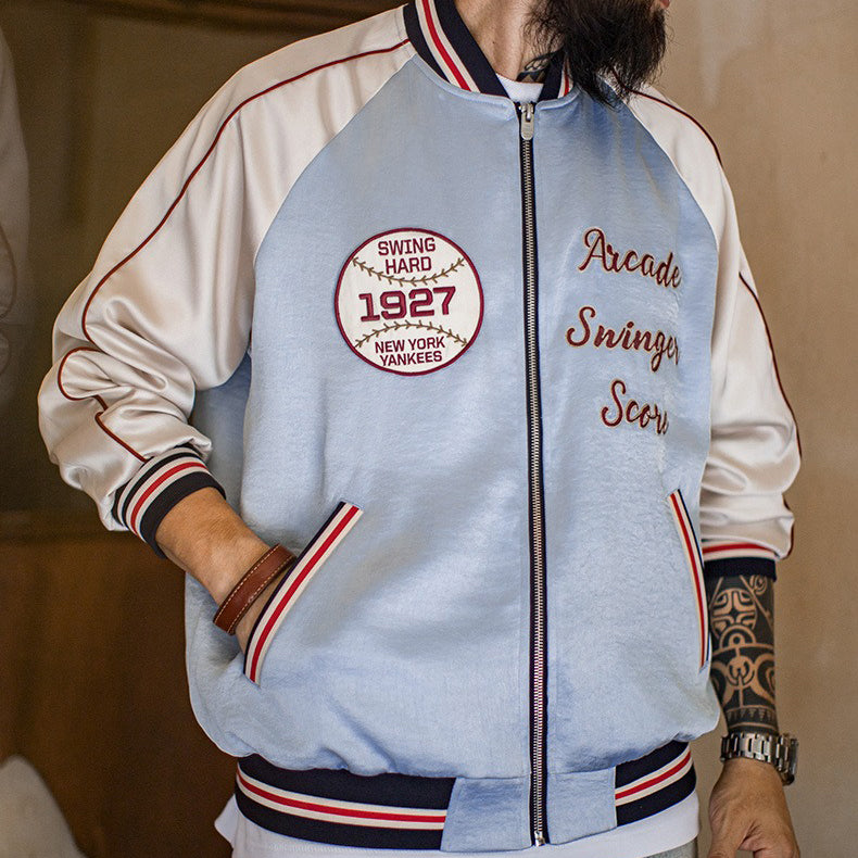 Retro Embroidered Yokosuka Baseball Jacket