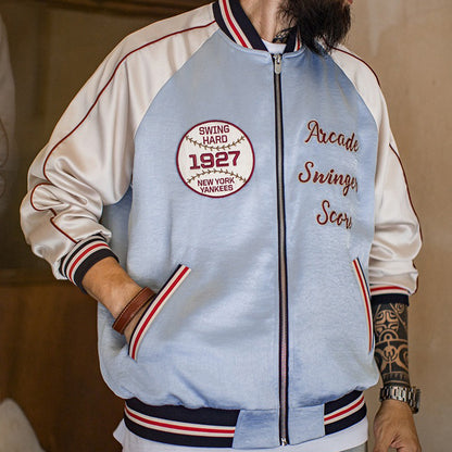 Retro Embroidered Yokosuka Baseball Jacket