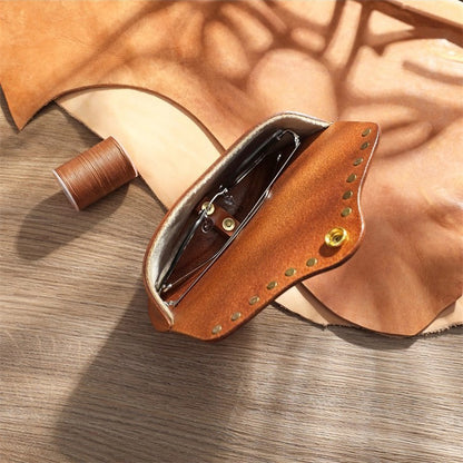 Retro Handmade Leather Glasses Case
