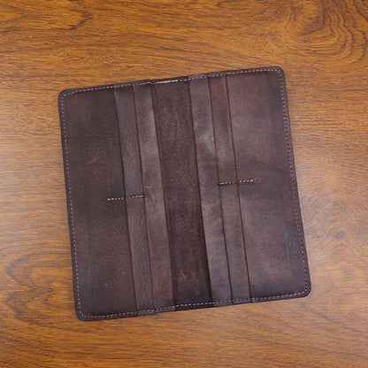 Retro Handmade Leather Multi-card Slots Long Wallet