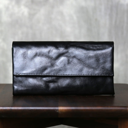 Retro Handmade Leather Multi-card Slots Long Wallet