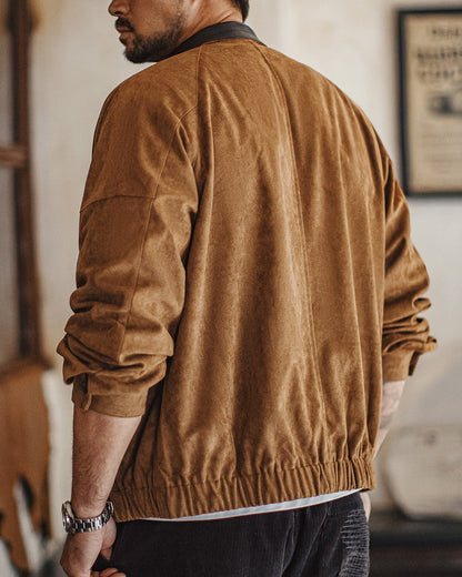 Retro Suede Jacket Stand Collar Short Maillard Jacket