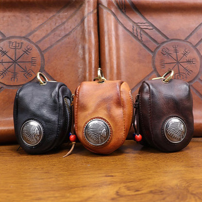 Top-grain Leather Vintage Key Pouches Wallet
