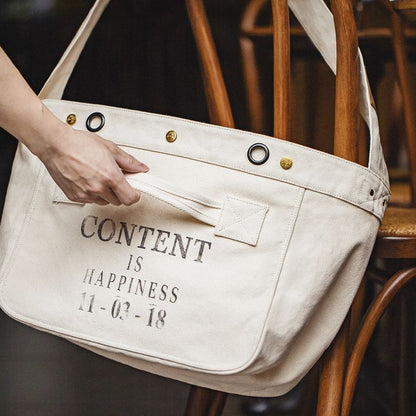 Retro Motorcycle Messenger Newsboy Bag Canvas Crossbody Bag