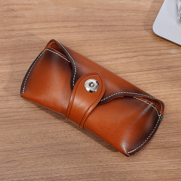 Retro Tanned Leather Glasses Case