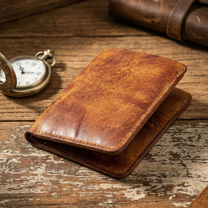 Retro Handmade Leather Card Wallets