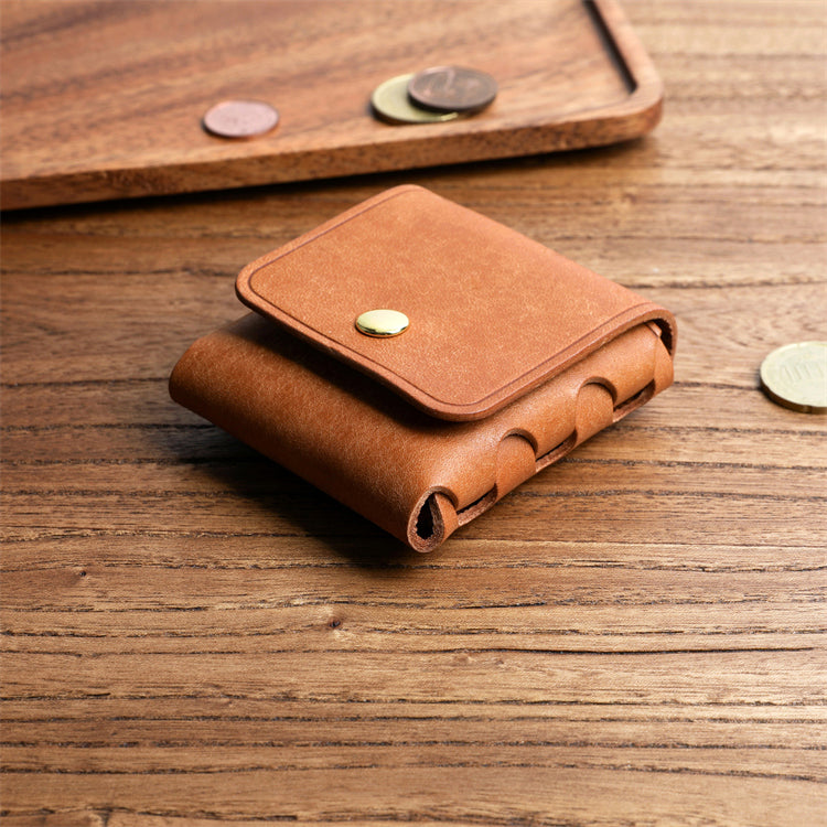 Retro Tanned Leather Coin Bag Wallet