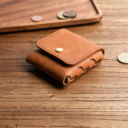 Retro Tanned Leather Coin Bag Wallet