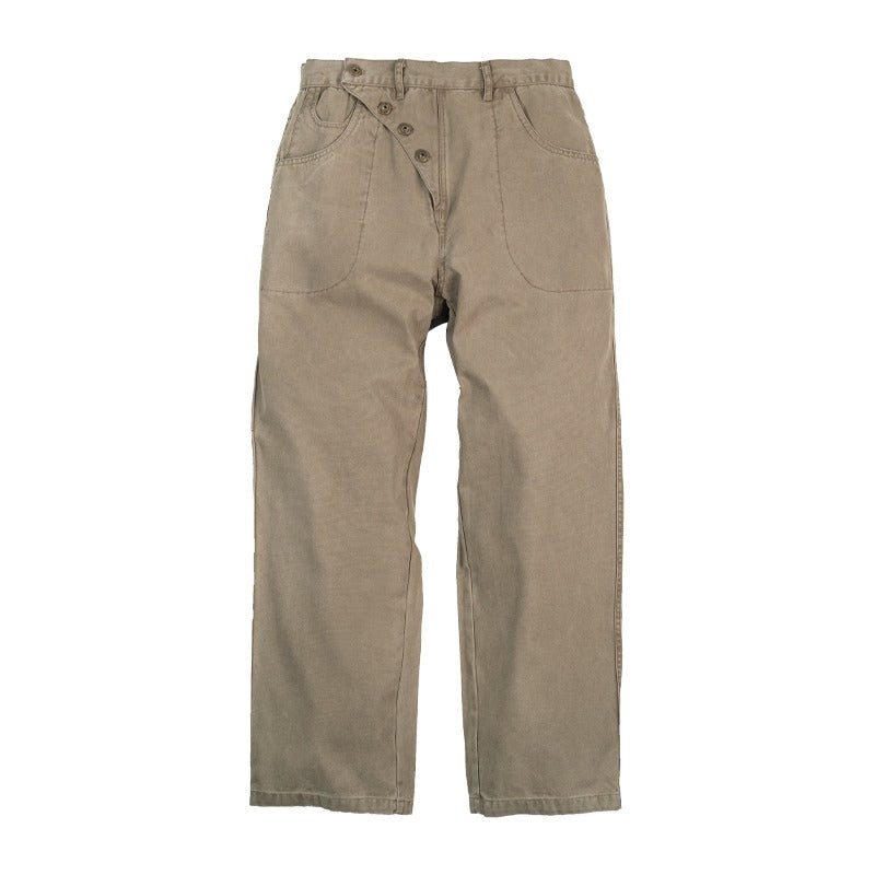 Retro Straight Overalls Loose Casual Pants