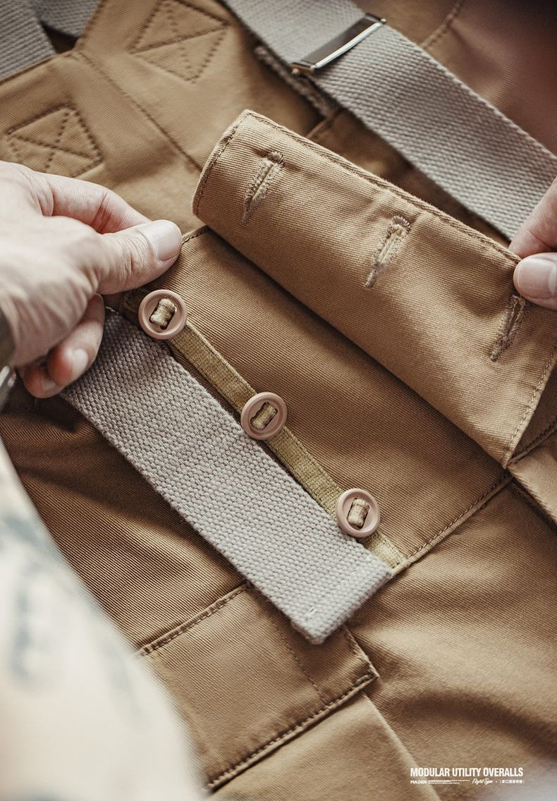 Retro Loose Straight Overalls Casual One-piece Suspender Trousers