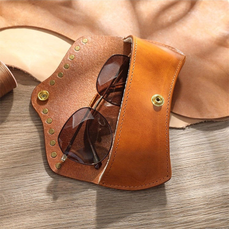 Retro Handmade Leather Glasses Case